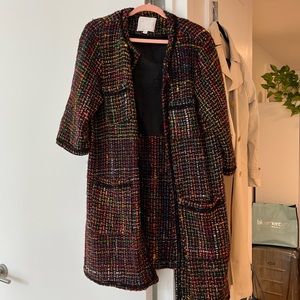 Anthropologie rainbow tweed duster